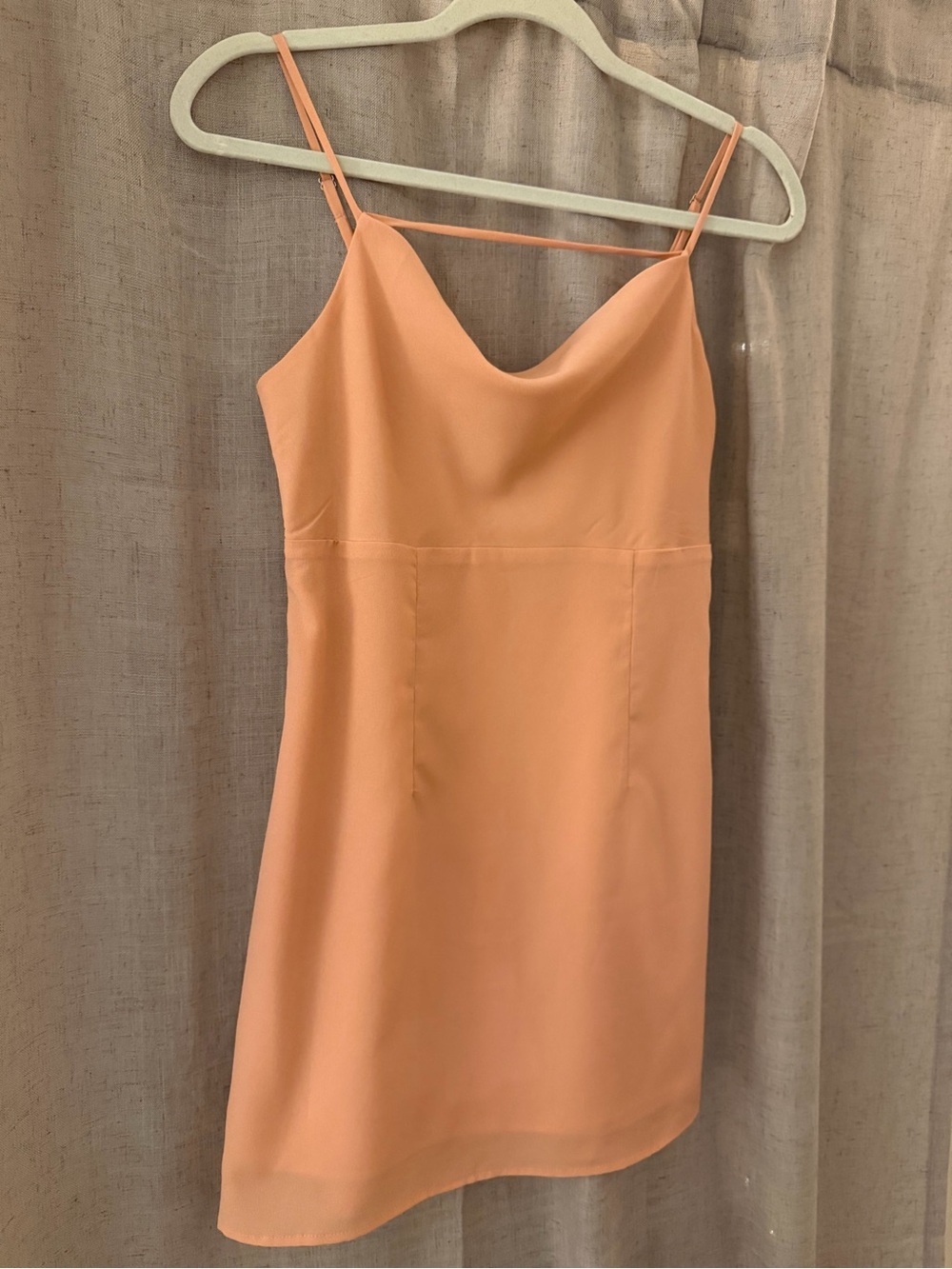 Forever 21 Peach Cowl Neck Slip Mini Dress